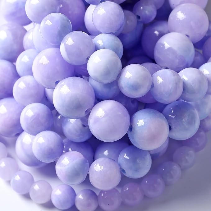 Galaxy Starry Purple Persian Jade Stone Beads Gem Round Loose Beads for Jewelry Making DIY Bracelet 72pcs 10mm 2 Strands 32"