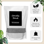 MTLEE Candle Sand 3.3 lb DIY Pearled Candle Making Kit Included 20 Pcs Wicks and Refillable Beaded Wax Sand Beaded Wax Gift with Wicks Self Extinguish for Home Wedding Party Women(Gray)
