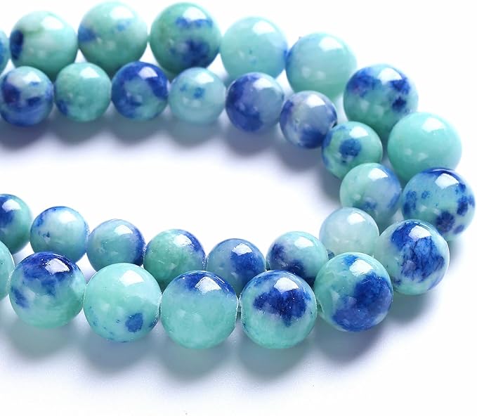4MM 86PCS Peacock Blue Persian Jade Spacer Loose Beads for Jewelry Making DIY Bracelet Necklace