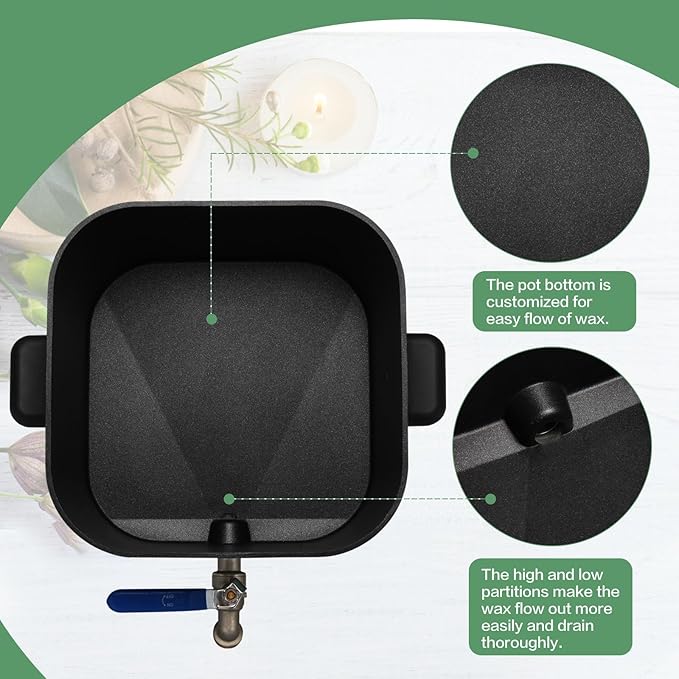 Electric Wax Melter Pot for Candle&Soap Making-Large 7Qts Capacity, Digital Temperature Panel with Spout, Non-Stick, V Bottom for Easy Pour&Clean