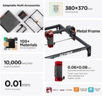 Laser Engraver Machine, P1 S Pro 10W(10000mW) Cutting Machine 380x370mm Large Area, WiFi Control, Engraves Wood Acrylic Leather Glass Metal for DIY, Crafts & for Small Business