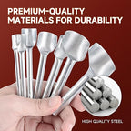 7Pcs Leather Craft Tools Precision Arc-Shaped Half Round Punch Set & Edge Cutters for Belt, Wallet, and Bag Making (Sizes from 10mm to 40mm)