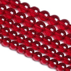 8MM 45PCS Garnet Red Glass Crystal Spacer Loose Beads for Jewelry Making DIY Bracelet 15 Inches 1 Strand