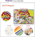 Findvoor Stamped Cross Stitch Kits for Beginner Embroidery Kits for Beginners Adults DIY 11CT Cross Stitch Patterns Needlepoint Kits Crossstitching Kits-Polar Bear 16x20 inch