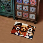 Latch Hook Kits for Adults, Pre-Printed Handmade Rug Crochet Yarns DIY Door Mat Kits for Home Decor Festival Gift 23.6"X15.8" (Three Dogs)