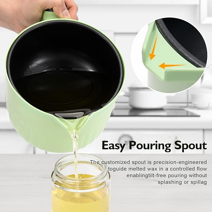 1.6QTs Electric Wax Melter Pot with Digital Touchscreen - Non-Stick Coating & Precise Temperature Control (120°F-260°F) - Perfect for Candle Making, Soap Crafting, Wax Melts & DIY Art Projects