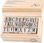 26Pcs Wooden Rubber Stamps Letter Alphabet Stamps Mini Cute DIY Stamps Set for Craft Decorating Scrapbooking and Wedding Invitation Cards (26Pcs)