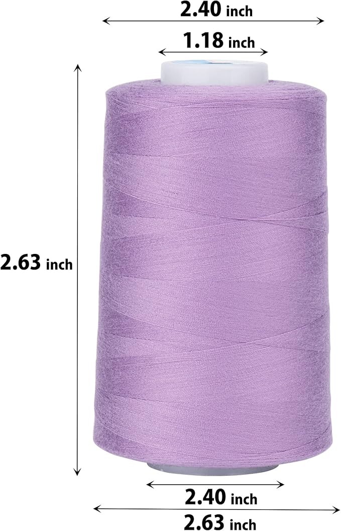 Simthread All Purpose Sewing Thread from 100% Spun Polyester for Serger, Overlock, Merrow, Quilting Sewing 4 Big Cones of 5000M (5500 Yards) Each - 40S/2 Grape