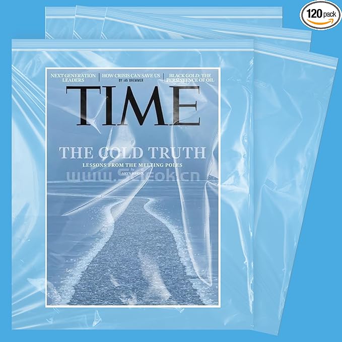 10" X 13" (120 Count) Clear Large Zip Bags, Poly Plastic Bags with Resealable Zip Seal Zipper for Clothing, T-Shirt, Prints, Photos, Documents