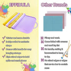 Silicone Craft Station Mat for Kids, Large Silicone Art Mat With Handle, Raised Edges for Painting, Jewelry-Making & Crafts - 26x16in,Purple