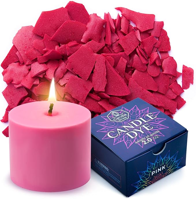 Pink Candle Dye 2oz for Soy Candle Making – Highly Concentrated Candle Wax Dyes – Candle Shop Premium Color Dye Chips for Soy Wax, Beeswax, Paraffin