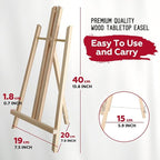 10 Pack 16 Inch Wooden Easel Stand, Portable A-Frame Tabletop Display Easel for Painting, Canvas, Photos, Signs, Art Easel for Kids, Students, Beginners, Artists - Compact & Lightweight