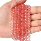 45pcs 8mm Natural Stone Beads Watermelon Crystal Beads Crystal Gemstone for Jewelry Making, DIY Bracelet Necklace