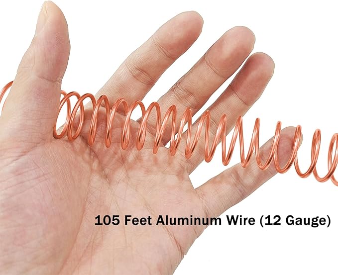 YEQIN 12 Gauge Aluminum Wire, 105 Feet 2mm Bendable Metal Craft Wire for Sculpting, Armature, Jewelry Making, Floral Making, Doll Making, Modelling, Crafting, Bonsai Training (Copper)