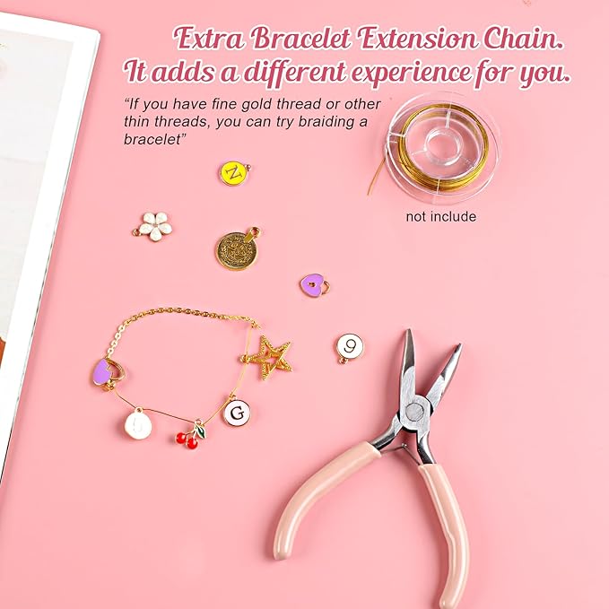 MUNKANT 481 Pcs Charms Lip Gloss Keychain Making Kit,Including 218 Charm Pendants,20 Keychain Clips,15 Extender Chain and 2 Jewelry Pliers,Bag Charm Kit for DIY Crafting,Jewelry Making and Gifts