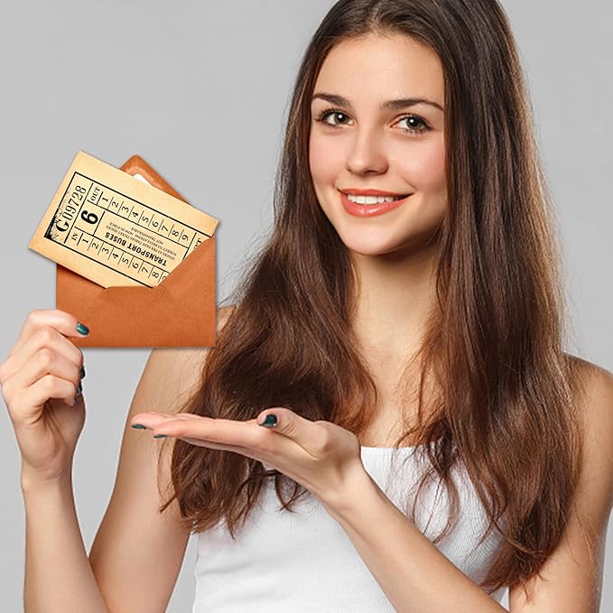 GLOBLELAND Vintage Travel Ticket Themed Clear Stamps Tickets Silicone Stamp Retro Tickets Post Card Silicone Transparent Seal Stamp for Card Making Scrapbooking 5.83x8.27inch