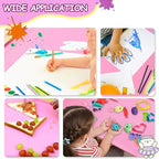 Silicone Craft Station Mat for Kids, Large Silicone Art Mat With Handle, Raised Edges for Painting, Jewelry-Making & Crafts - 26x16in, Pink