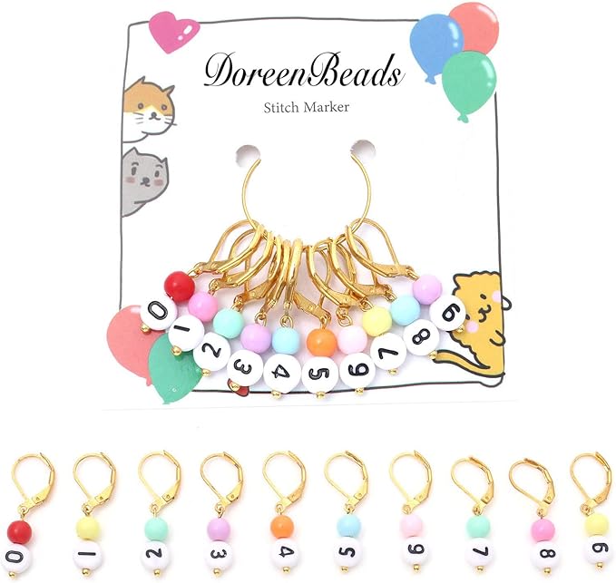 DoreenBeads Stitch Markers for Crocheting and Knitting, Alloy Enamel Crochet Marker Crochet Gifts for Knitting Weaving Sewing Accessories Quilting Jewelry Making