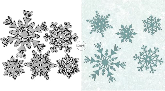DzIxY Christmas Hollowout Snowflakes Metal Cutting Dies for Card Making Kit Embossing Paper Die Cuts Set Scrapbook Stencils Supplies Machine Templates