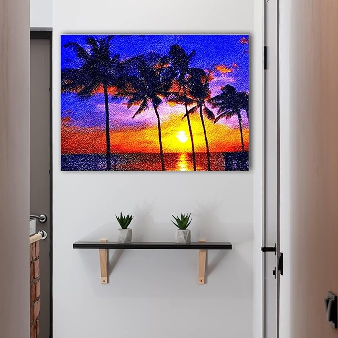 YAKOLECI Latch Hook Kits for Adults, Color Printed DIY Carpet Crafts Arts for Home Decoration Festival Gift 31''X19'' (Seaside)