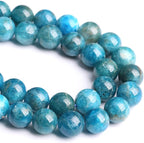 8MM 46PCS Natural Stone Blue Apatite A Grade Loose Beads for Jewelry Making DIY Bracelet