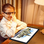 A3 Light Pad with Foldable Stand, UL Certified Adapter, 8000 Lux Super Bright Ultra Thin Pad for Cricut Weeding Vinyl, Artist Drawing Light Box/Board/Table for Tracing, Sketching - Black