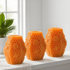 Honeycomb Cylinder Flower Succulent Peony Cylinder Candle & Resin Mold - Resin Casting Silicone Molds for Home Decor & Candle Making Wave Spiral Mold