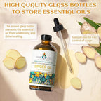 EVOKE OCCU 100% Pure Ginger Oil, Natural Ginger Essential Oil for Massage, Diffuser, Hair, Skin, DIY - 4 Fl Oz
