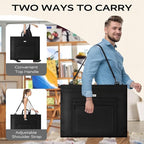 JusArt Art Portfolio Bag, 20x26 Light Weight Portfolio Folder Case with Adjustable Shoulder Strap, Leather Corners, Waterproof Art Bag for Artists and Students for Artwork, Poster, Sketching, Drawing