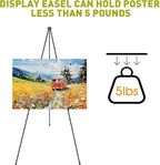 AROIC 63 "Easel Stand for Display, 10 Pack Portable Foldable Metal Easel, Easels for Signs Wedding Logos,Arts, Painting,Adjustable Floor Easels with 10 Storage Bag