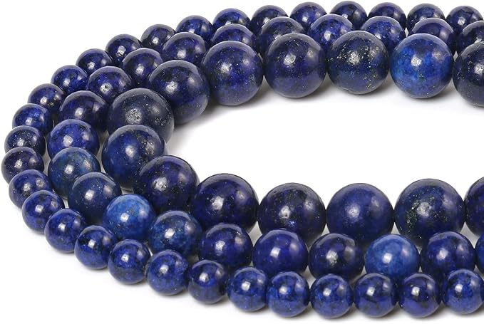 45pcs 8mm Stone Beads Lapis Lazuli Beads Crystal Gemstone for Jewelry Making, DIY Bracelet Necklace Blue Beads