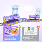 Paint Brush Cleaner with Paint Tray, Water Circulation Brush Rinser with Brush Holder, Watercolor/Oil and Water-Based Paint Brush Cleaner Tool, 400ml Capacity, Train Design, Gift for Artist Beginners