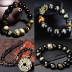 Natural Stone Beads Golden Obsidian Round Beads Round Genuine Stone Beading Loose Gemstone Hole Size 1mm DIY Charm Smooth Beads for Bracelets Necklaces Earrings 6mm 200pcs (Golden Obsidian 6mm)