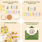 Noocro Crochet Kit for Intermediate or Advanced Level, Floral Raffia Bucket Bag, Purse, Step by Step Video Tutorial, Detailed Instruction Complete Kit Craft Supplies Holiday Gift (Meadow Bloom)