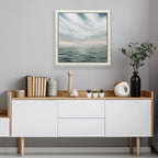 Ampersand Art Supply Floaterframe Readymade Frame for Flat and 7/8" Deep Wood Panel and Canvas Artwork, Paintings, Prints, and More, 9"x12", White Bold