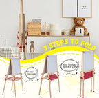 Double Sided Foldable Easel for Kids Adjustable Height Wooden Art Station with Paper Roll and Accessories Ideal Gift for Toddlers Boys Girls Ages 3 4 5 6 7 8 Years Old