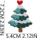Christmas Tree Iron on Patches 12Pcs Chenille Embroidery Sew on Stickers Applique for DIY Crafts T Shirt Clothing Jackets Backpacks Jeans Party Decorations Accessories
