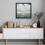 Ampersand Floaterframe Readymade Frame for Flat and 7/8" Deep Wood Panel and Canvas Artwork, Paintings, Prints, and More, 5"x7", Black Thin