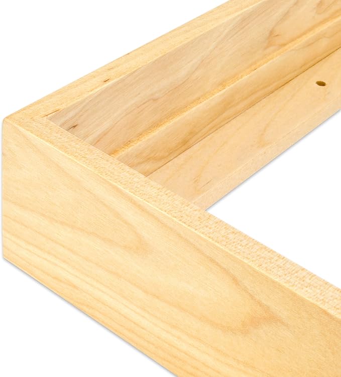 Ampersand Floaterframe Readymade Frame for Flat and 1 1/2" Deep Wood Panel and Canvas Artwork, Paintings, Prints, and More, 12"x12", Maple Thin