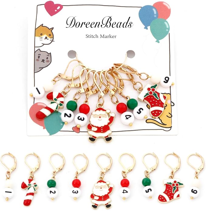 DoreenBeads Stitch Markers for Crocheting and Knitting, Alloy Enamel Crochet Marker Crochet Gifts for Knitting Weaving Sewing Accessories Quilting Jewelry Making