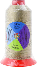 Mandala Crafts Bonded Nylon Thread Beige Heavy Duty Sewing Threads - 415 YDs Size 346 210D T350 Tex 350 Thread for Leather Jeans Weaving Outdoor Marine Upholstery Threads