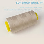 Beige Serger Thread, All-Purpose Thread for Sewing, Polyester, 4 Cones of 3000 Yards Each Spool for Sewing Machine