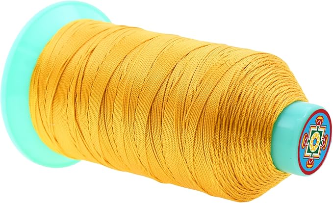 Mandala Crafts Bonded Nylon Thread Gold Heavy Duty Sewing Threads - 800 YDs Size 277 840D T270 Tex 270 Thread for Leather Jeans Weaving Outdoor Marine Upholstery Threads