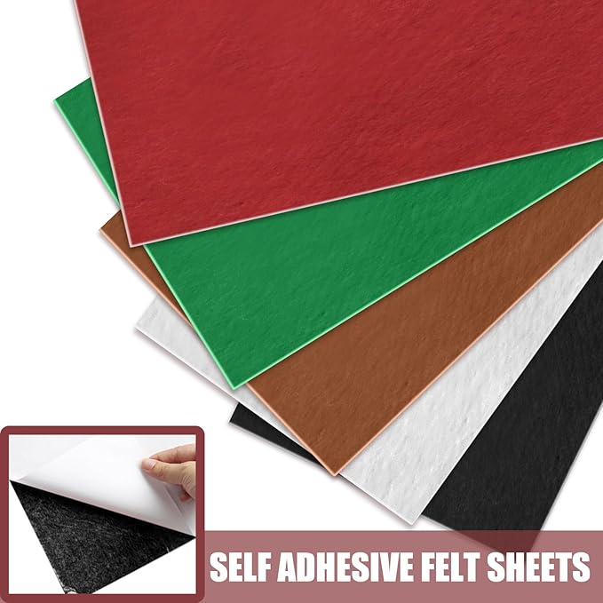 10 Pack Self Adhesive Felt Sheets - Black Felt Fabric with Adhesive Backing - Peel and Stick Felt Sheet for Arts Crafts DIY and Decorations - A4 Size(8" x 12")