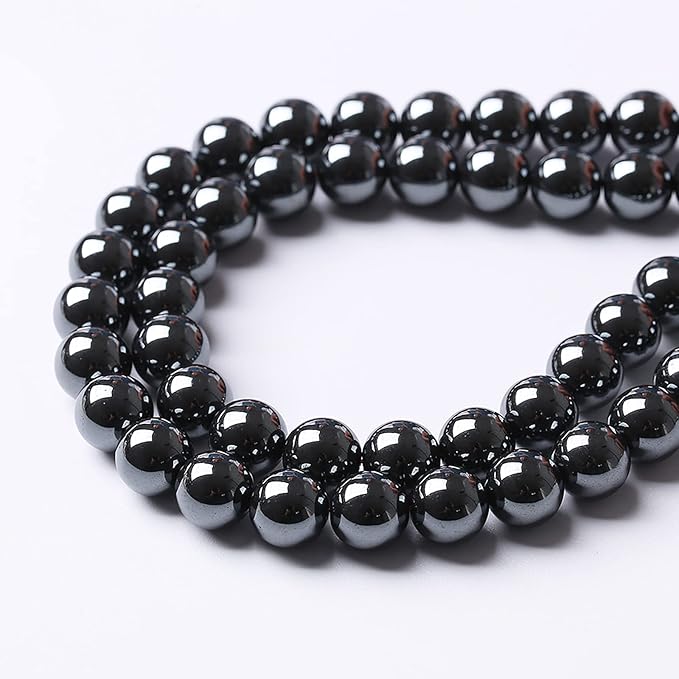 51pcs 8mm AAA Black Hematite Beads Natural Stone Gemstone Round Loose Beads for Jewelry Making DIY Bracelets Necklace Earrings
