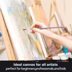 CONDA 6x6 inch Stretched Canvas for Painting, Pack of 12, 100% Cotton, 5/8 Inch Profile Value Bulk Pack for Acrylics, Oils Painting