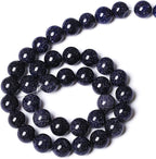 38PCS 10mm Blue Sandstone Gemstone Beads Beads Natural Stone Round Loose Beads for Jewelry Making DIY Bracelet Necklace 15" Inch