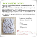 1.3 inch Iron on Letter Patches 78 Pieces, A-Z Embroidered Alphabet Patches for Clothing Jackets Hats Backpacks Jeans White