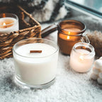 12 OZ Thick Candle Jars for Making Candles 12 Pcs, Empty Jars with Wood Lids for Spice Jars, Sample Container, Clear