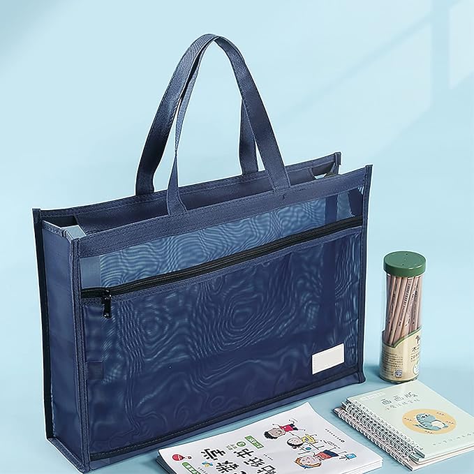 Art Portfolio Bag 18 x 12 Inch, Poster Storage Bag with Handle and Zipper Organizer Transparent Bag for Posters Board, Painting Book, Bulletin Boards, Watercolor Sketchbook